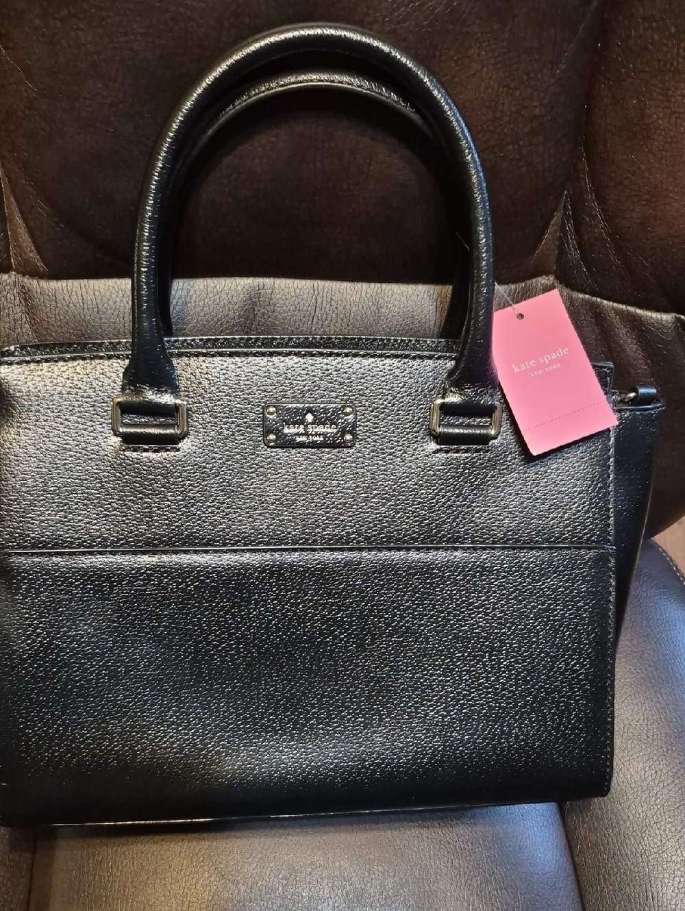 kate spade Lana Grove Street Black Pebbled Leather 2way New